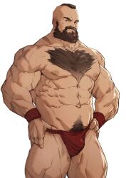 balls bara beard bulge chest_tuft facial_hair fundoshi fundoshi_only gay male male_only muscles muscular penis ryker scars scars_all_over solo solo_male street_fighter zangief