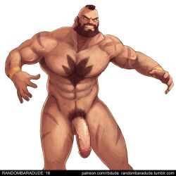 balls bara beard chest_tuft facial_hair gay male male_only muscles muscular penis randombaradude scars scars_all_over solo solo_male street_fighter zangief