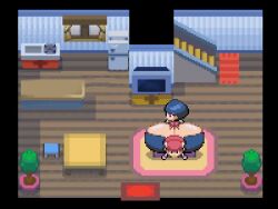 1boy 1boy1girl 1girls accurate_art_style animated huge_ass hyper_ass incest johanna_(pokemon) leo-nisael lucas_(pokemon) mother mother_and_son pixel_art pokemon pokemon_dppt sitting sitting_on_person