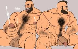 balls bara beard big_balls big_penis boner chest_tuft cum erection erickbsan facial_hair gay hairy male male_only masturbation muscles muscular orgasm penis scars scars_all_over solo solo_male spread_legs street_fighter zangief