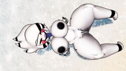 3d exposed_ass exposed_breasts exposed_nipples exposed_pussy five_nights_at_freddy's fredina's_nightclub holding_breast huge_ass huge_breasts laying_on_bed marie_(cally3d) marie_(cryptia) posing smiling solo suggestive vrchat