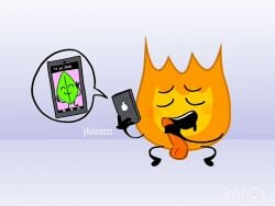animated battle_for_dream_island bfdi cumming firey_(bfdi) leafy_(bfdi) masturbation object_show object_shows