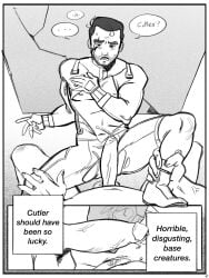 anal anal_penetration anal_sex blood_on_face comic comic_page crying danse_(fallout_4) english_text fallout fallout_4 forced gangbang gangrape kanedasimp kanedasimp_(artist) mutant non-con oral oral_sex paladin_danse rape raped_by_monster sodomy struggling super_mutant text text_box text_bubble