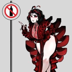 1girl 1girls 2d 2d_(artwork) big_boobs big_breasts big_tits black_hair boobs breasts clothed clothed_female clothing color colored curvaceous curvaceous_body curvaceous_female curvaceous_figure curvy curvy_body curvy_female curvy_figure curvy_hips eclipseecliptus female female_focus female_only high_resolution highres legs light-skinned_female light_skin limbus_company nail_polish nails nicolina_(limbus_company) pointing pointing_at_viewer project_moon red_eyes red_nails sexy sexy_body sexy_female sexy_pose short_hair simple_background solo solo_female solo_focus thick thick_thighs thighs tits voluptuous voluptuous_female