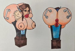 big_ass big_breasts big_lips critical_role handlebars handles_on_butt huge_ass huge_breasts hyper_ass large_ass large_breasts objectification pussy relief_station round_ass sex_toy sex_toy_transformation sketch transformation vex'ahlia