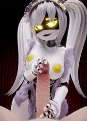 big_breasts big_penis handjob j_(murder_drones) murder_drones white_body white_hair
