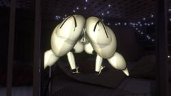 3d exposed_ass exposed_breasts exposed_nipples exposed_pussy five_nights_at_freddy's fredina's_nightclub huge_ass huge_breasts jack-o_pose marie_(cally3d) marie_(cryptia) posing smiling solo suggestive vrchat
