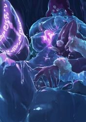 1boy 3girls bisexual bisexual_female breasts gardevoir imminent_penetration imminent_vaginal kiss lopunny medicham nipples pokemon pussy yultzr