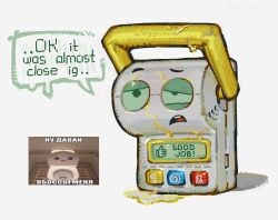 accident dialogue_bubble no_genitals no_sex null objectum piss piss_kink piss_on_body pretending_not_to_like_it smarty_pants_(toy_story) sosyaloh toy_story toy_story_5 usb_port
