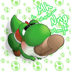 black_eyes censored disembodied_penis fellatio male_only mario_(series) nintendo oral oral_sex penis sex shiroisora tail text yoshi yoshi's_island