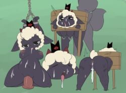 1boy 1girls 2026 2d ahe_gao anthro anus areolae ass black_body bodily_fluids breasts chained chained_wrists cult_of_the_lamb cum cum_leaking cum_leaking_out_of_anus cum_leaking_out_of_pussy cum_on_body female furry lamb lamb_(cult_of_the_lamb) multiple_images naked naked_female nipples nude nude_female penetration pussy sex sheep tongue tongue_out vagina vaginal_penetration vono wool_(fur)