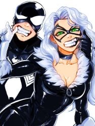 1boy 1boy1girl 1girl1boy 1girls 2026 big_breasts black_cat_(marvel) bodysuit breasts bursting_breasts choker cleavage collar color colored couple couple_(romantic) couple_love couple_sex couples curvaceous curvaceous_body curvaceous_female curvaceous_figure curvaceous_hips curvy curvy_body curvy_female curvy_figure curvy_hips domino_mask eyemask fangs felicia_hardy female fleurashdesign gloves green_eyes high_resolution highres hips huge_breasts large_breasts light-skinned_female light-skinned_male light_skin love lovers lovers_moment male marvel marvel_comics mask masked masked_female masked_male massive_breasts peter_parker pinup romantic romantic_couple romantic_sex seductive seductive_look seductive_pose shiny shiny_clothes skin_tight spider-man spider-man_(black_suit) spider-man_(series) superhero superhero_couple superheroine thick thick_breasts thick_hips thick_thighs tight_clothes tight_clothing voluptuous voluptuous_female white_background white_fur wide_hips zipper