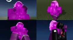 1boy 1boy1girl 1girls 3d 3d_(artwork) black_body female_focus jack-o'-lantern lampshaderr34 pink_body pink_hair pumpkin roblox sex tagme thighhighs