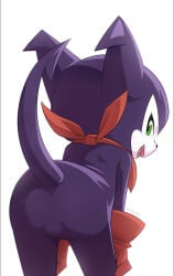 ass ass_focus digimon digimon_(species) featureless_crotch from_behind impmon no_visible_genitalia null presenting_hindquarters rusho