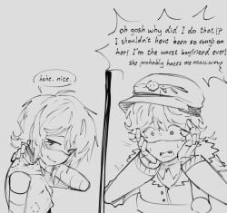 after_sex bite bite_mark bite_mark_on_breast bite_mark_on_neck bite_mark_on_shoulder bite_marks canon_couple moistyghosty monochrome murder_drones n_(murder_drones) uzi_(murder_drones) wholesome