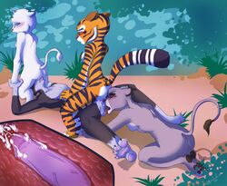 2010 anthro ass breasts crossover disney dreamworks duez father_of_the_pride feline foursome fur furry group kung_fu_panda licking lion master_tigress nipples penis ryunwoofie ryuun_wolfe sierra the_lion_king the_lion_king_ii:_simba's_pride tiger tongue vaginal_penetration vitani