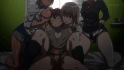 1boy 3girls age_difference animated animated_gif big_penis black_socks blazer blush breasts brother_and_sister brown_hair chiaki_(uchi_no_otouto_maji_de_dekain_dakedo_mi_ni_konai?) closed_eyes gif grabbing_another's_breast groping group_sex hand_on_another's_shoulder handjob hands_on_another's harem hentai hentai_series hetero incest indoors jacket kneehighs kneeling large_breasts long_hair masturbating_other multiple_girls nagisa_(uchi_no_otouto_maji_de_dekain_dakedo_mi_ni_konai?) open_clothes open_mouth open_shirt panties penis school_uniform short short_hair shorts sitting skirt smaller_male smile socks spread_legs submissive_male uchi_no_otouto_maji_de_dekain_dakedo_mi_ni_konai? window yukiko_(uchi_no_otouto_maji_de_dekain_dakedo_mi_ni_konai?)