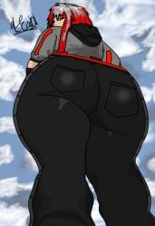 1girls absurd_res alexjoi ass ass_focus back_view big_ass big_butt bubble_ass bubble_butt butt clothed clothing curvy curvy_body curvy_female curvy_figure digital_drawing_(artwork) digital_media_(artwork) female gray_hair hair hi_res huge_ass huge_butt light-skinned_female looking_back oc original_character pink_eyes red_hair solo solo_female thick_ass thick_thighs thighhighs thighs