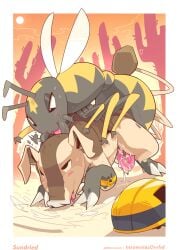 2024 all_fours animal_genitalia animal_penis arthropod bite bodily_fluids cum cum_drip cum_in_vagina cum_inside desert dripping duo female feral furry genital_fluids genitals hard_hat hi_res hymenopteran insect insomniacovrlrd joe_(insomniacovrlrd) male male/female male/male male_on_female male_penetrating_female mammal mandibles neck_bite outside ovipositor ovipositor_penetration passiontail_isle penetration penis porcine_penis sex suid suine sus_(pig) swunnel_(insomniacovrlrd) tagme vulva