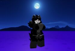 1girls anthro blushing canid canine canis female female_focus female_only furry looking_at_viewer mal0 malo moon roblox scp-1471 scp-1471-a stretching wolf wolf_girl