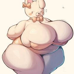 1girls anthro arms_behind_back ass belly bow_tie bowtie breasts bunny bunnysuit cleavage danganronpa danganronpa_2:_goodbye_despair fat female female_focus female_only furry hips hyper hyper_breasts lagomorph lagomorph_humanoid large_ass large_breasts lightmizano monomi_(danganronpa) overweight overweight_female rabbit stevest58244496 stomach thick_thighs thighs weight_gain wide_hips