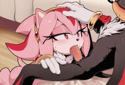 ai ai_generated anthro anthro_on_anthro between_legs black_fur blowjob father_and_daughter fellatio furry furry_with_furry gloves half-closed_eyes hand_on_another's_head incest kneeling looking_at_another maria_rose maria_the_hedgehog mobian_(species) oc ocxcanon on_couch on_floor oral oral_sex pink_fur red_fur saliva saliva_drip saliva_on_penis shadow_the_hedgehog sonic_(series) sonic_the_hedgehog_(series) spread_legs tongue