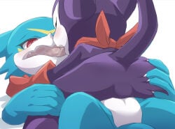 digimon digimon_(species) featureless_ass featureless_crotch impmon kissing null rusho veemon