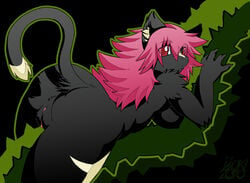 2010 ass big_ass breasts chubby color feline female furry hair inuki king_of_thorn long_hair nude pink_hair presenting pussy raised_tail red_eyes sideboob solo tail zeusu_neechan