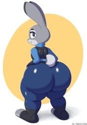 1girls anthro ass_focus big_ass bubble_ass bubble_butt bunny bunny_ears bunny_girl bunny_tail clothing dat_ass disney fat_ass female female_only full_body furry huge_ass judy_hopps large_ass legs police_uniform policewoman purple_eyes shortstack solo solo_female thick_ass thick_thighs thighs ultrastax zootopia