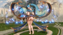 3d 3d_(artwork) ass big_ass big_breasts big_butt blender blender_(software) blonde_hair blue_eyes blue_hair breasts busty chikipiko_(artist) curvy cute enjoying excited hourglass_figure league_of_legends looking_pleasured medium_hair nude pleasure_face pose posing seductive seductive_look sensual sona_buvelle thick thick_ass thick_thighs wide_hips