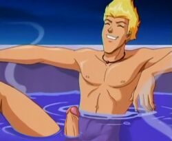 balls bath bathing bathtub blonde_hair closed_eyes collar drawfag drawthread_request edit edited erection gay genitals male male_only martin_mystery martin_mystery_(character) penis retracted_foreskin screencap screenshot screenshot_edit uncut unknown_artist water yaoi