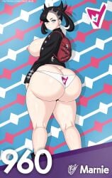 1girls alternate_version_available ass ass_cleavage back_view backpack black_hair boots bubble_ass bubble_butt butt_crack curvy dat_ass fat_ass female female_only game_freak huge_ass huge_butt jacket large_ass large_breasts league_card logo_on_panties looking_at_viewer looking_back looking_back_at_viewer marnie_(pokemon) nintendo nipples oroz-kun panties patreon_logo patreon_url piercing pokemon pokemon_ss ponytails sideboob solo solo_female team_yell team_yell_(logo) thick thick_ass thick_thighs twintails voluptuous wide_hips