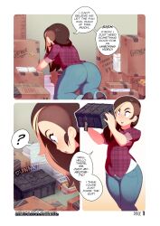 ass big_butt bluebreed box boxes censored comic comic_page english_text game_grumps mail page_1 suzy_berhow text text_bubble thick_thighs thighs