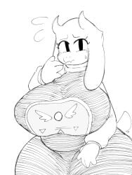 1girls 2d big_breasts breasts curvy female looking_at_viewer milf mob_face mochikirb nervous solo sweat sweatdrop tagme thighs toriel toriel_(mochikirb_style) undertale undertale_(series) voluptuous