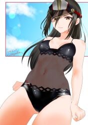 1girls black_hair breasts brown_eyes clothed clothed_female dark_hair female female_only latex lips long_hair looking_at_viewer monolith_soft morag_ladair_(xenoblade) navel nayuta-kanata nintendo nipple_bulge nipples small_breasts solo solo_female swimsuit xenoblade_(series) xenoblade_chronicles_2