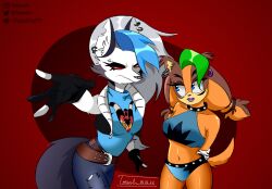 blue_eyes cosplay crossover five_nights_at_freddy's furry furry_only helluva_boss hips loona_(helluva_boss) makeover mashup pirate_tawna_(cosplay) red_eyes roxanne_wolf_(cosplay) sonic_(series) sonic_the_hedgehog_(series) sticks_the_badger swimsuit tawna_bandicoot_(cosplay) tawna_bandicoot_(crash_4)_(cosplay) thick_thighs tonero wolf wolf_girl wolf_tail