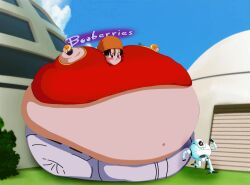 belly_inflation body_inflation booberries_morphs dragon_ball dragon_ball_gt fat full_body_inflation inflation pan_(dragon_ball) spherical_inflation sunken_head sunken_limbs