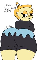 ass big_ass cuphead:_the_delicious_last_course cuphead_(game) female ms._chalice themoonbear_artist