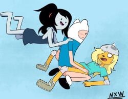 adventure_time anthro bronwyn canid canine cartoon_network equid equine female finn_the_human group group_sex horn human joshin male male/female mammal marceline marceline_abadeer nx_wolfo sex threesome trio unicorn vampire