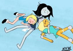 adventure_time after_sex after_vaginal anthro bronwyn canid canine cartoon_network cum cum_in_pussy cum_inside female finn_the_human group group_sex human joshin male male/female mammal marceline marceline_abadeer nx_wolfo sex threesome trio vampire