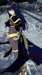 1girls 3d ass bangs big_ass black_hair black_nails bodystocking breasts cape edit female female_only fire_emblem fire_emblem_awakening grey_eyes high_heels large_breasts laril_rero looking_at_viewer looking_back nail_polish night nintendo outdoors pelvic_curtain rotated solo tharja_(fire_emblem)