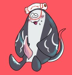 anthro batoid big_man_(splatoon) blush bodily_fluids deep_cut_(splatoon) fish genital_fluids genitals hi_res male male_only manta_ray marine masturbation nude onionfucc penis precum sitting solo splatoon splatoon_(series) splatoon_3