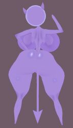 1girls big_ass big_breasts breasts bubble_butt completely_nude completely_nude_female devil_emoji emoji_(race) female female_only full_body huge_ass keelgabeytheart naked naked_female nude nude_female purple-skinned_female purple_skin solo solo_female tagme