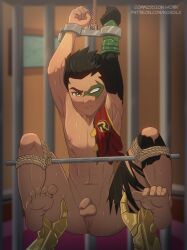 armpit armpits backsack batman_vs_robin court_of_owls damian_wayne damian_wayne_(dcamu) dc dc_comics foreskin kobolx male male_anus male_only penis ripped_clothing robin_(damian_wayne) robin_(dc) sweaty talon_(dc) uncircumcised unmasked unretracted_foreskin