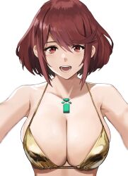 1girls breasts bust female golden_bikini j@ck large_breasts latex nintendo pov pyra pyra_(xenoblade) red_hair solo swimsuit tagme xenoblade_(series) xenoblade_chronicles_2