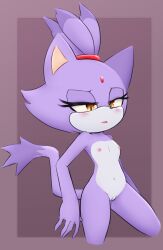 2018 accessory anthro blaze_the_cat blush breasts colored edit eyelashes felid feline felis female flat_chest flat_chested fur furry furry_only genitals hair hair_accessory hair_tie hairband half-closed_eyes hearlesssoul mammal nipples nude png portrait purple_body purple_fur pussy roundpeach sega small_breasts solo sonic_(series) sonic_the_hedgehog_(series) spreading tail tenshigarden yellow_eyes