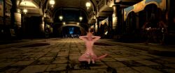 body_writing exhibitionism female final_fantasy final_fantasy_xiv miqo'te nipple_chain nipple_clamps public_masturbation public_nudity someone_can_see whitelilydrops