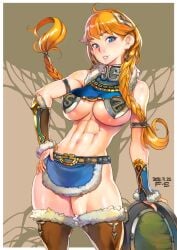 abs blonde_hair blue_eyes braids f.s. female_only female_warrior warrior