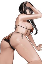 1girls ass ass_cleavage ass_crack ass_focus assassin bare_arms bare_back bare_midriff bare_shoulders bare_thighs bikini black_hair breasts butt_crack cameltoe female hartman_hips headband j@ck pussy red_eyes sideboob solo spy_x_family tagme thighs thorn_princess underboob yor_briar