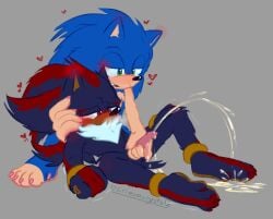 anthro furry gay handjob holding holding_penis peeing penis shadow_the_hedgehog sonic_(series) sonic_the_hedgehog urinating urinating_male urination urine urine_splatter urine_stream watersports yaoi